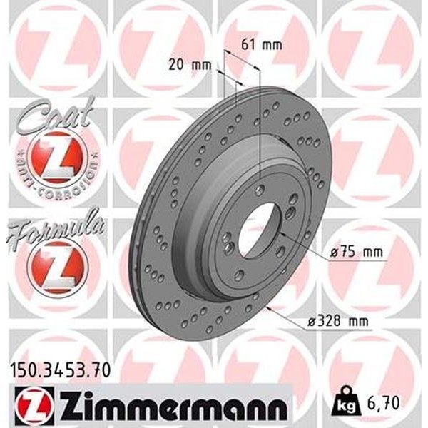 Zimmermann BRAKE DISC - FUSION Z/COATED 150.3453.70